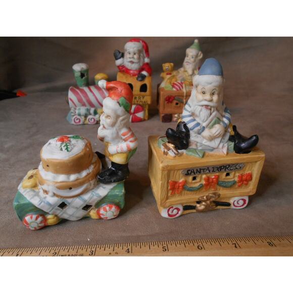 Vintage Santa Express Ceramic Train w/Lights Christmas Village 5 PC Please READ - Picture 10 of 12